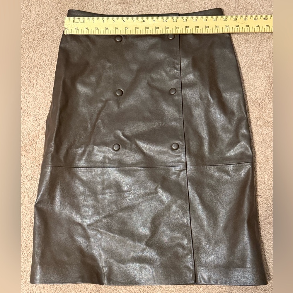 Zara Dark Brown Faux Leather Skirt